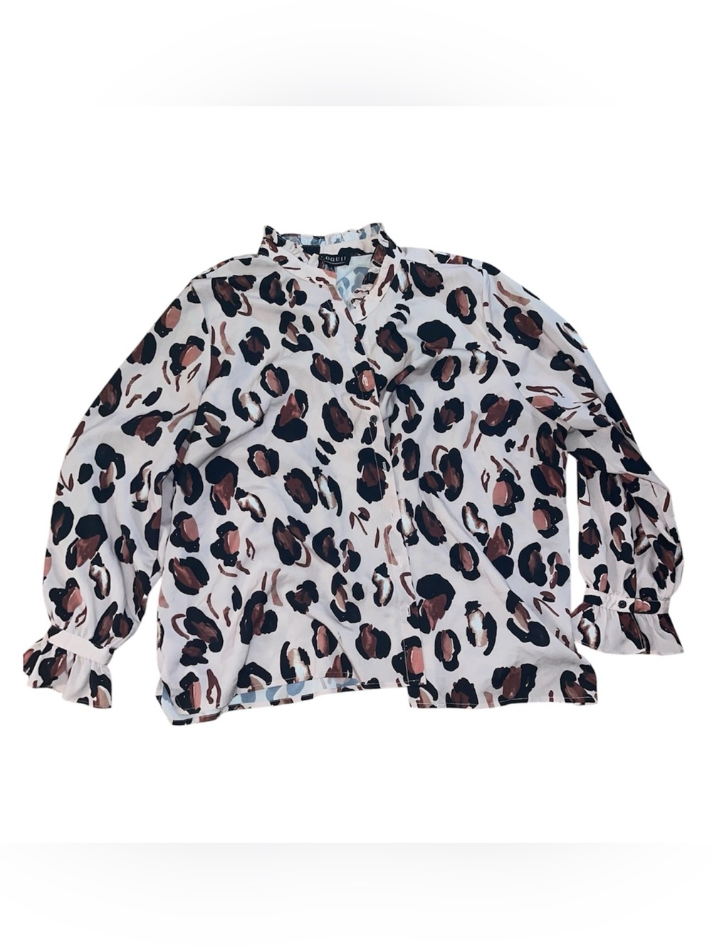 Eloquii Leopard Print Long-Sleeve Shirt